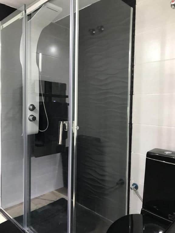 Shower cabin in luxury apartment bathroom at Málaga