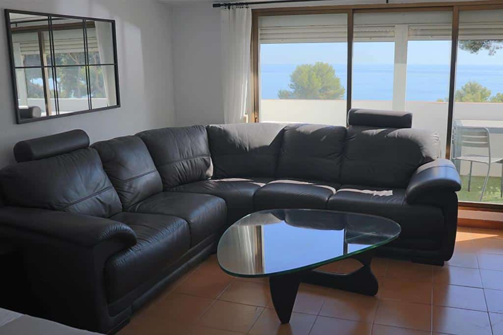 Cozy living room with sea views in luxury villa, Malaga
